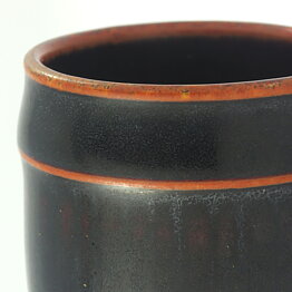 Stig Lindberg (1973) Unique Miniature Vase with Tenmoku Glaze 3 cm