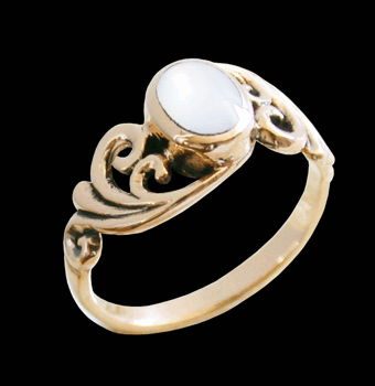 Brons ring med pärlemor.