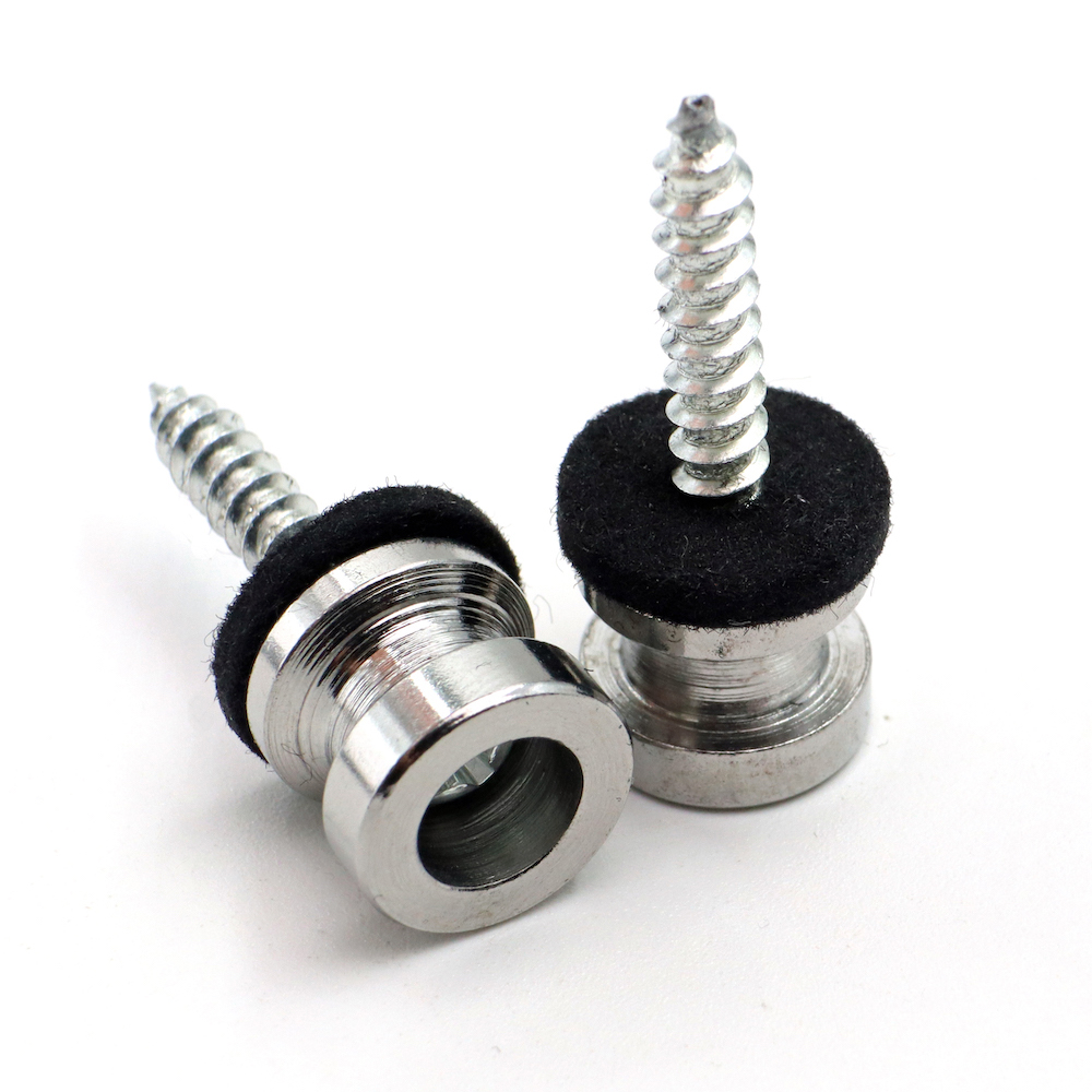 Strings Strap Lock Buttons Chrome (2-Pack)
