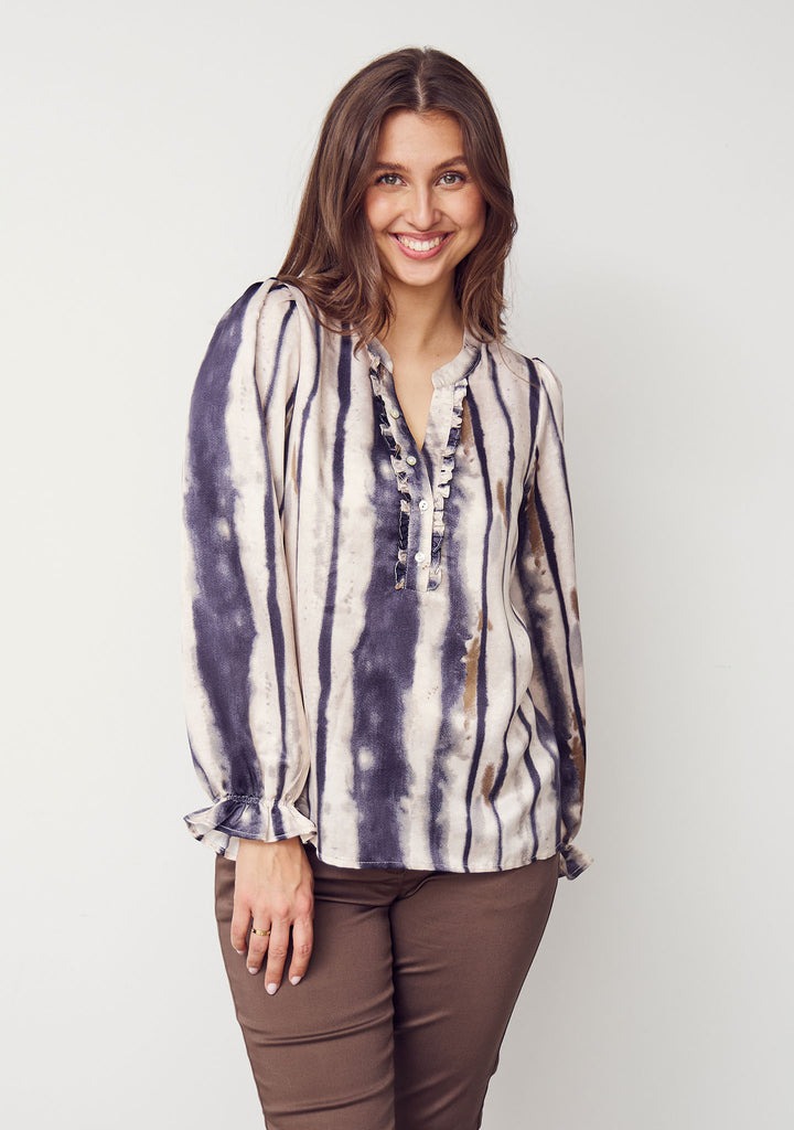 Melba Flounce Blouse - Earth Tones - Isay