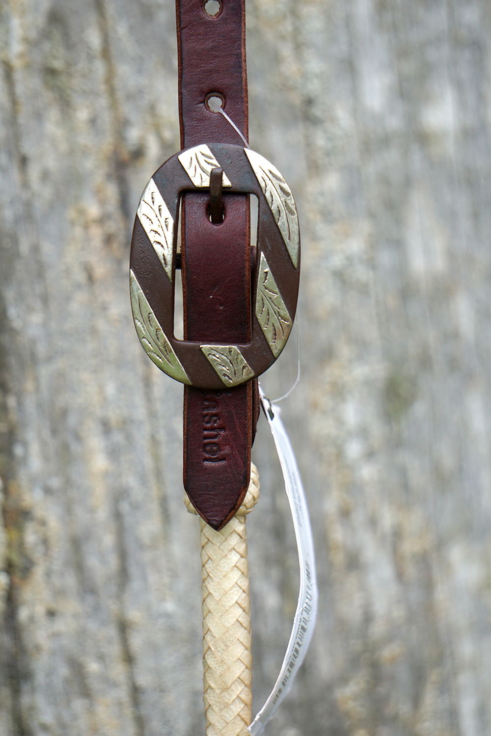 Cashel Rawhide Braided Headstall with Browned Iron Buckle - 2