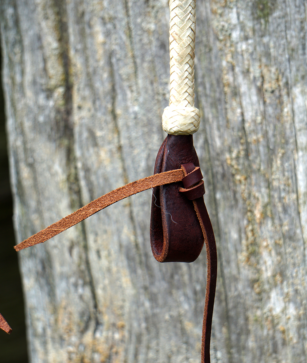 Cashel Rawhide Braided Headstall with Browned Iron Buckle - 4