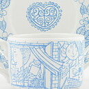 Stig Lindberg (Boro 1960) Teacup with Blue Decor 11 cm (5)