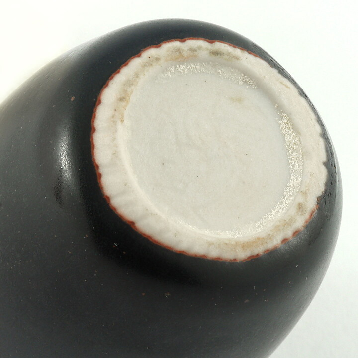 スティグ・リンドベリ  一点もの  天目釉のミニチュアベース  3,5cm  1973年