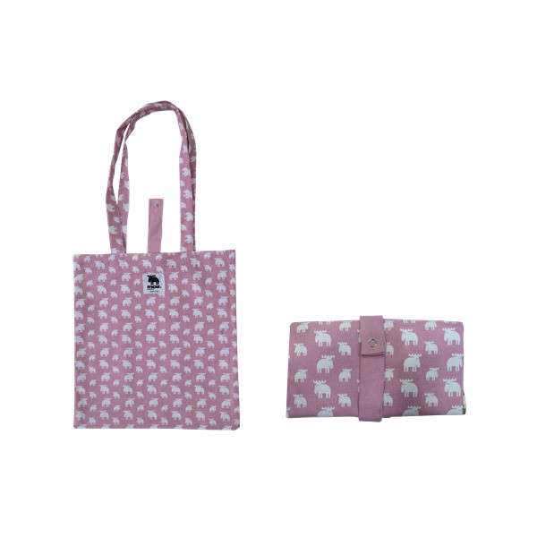 Hopvikbar canvas väska Älg, rosa