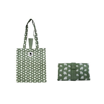 Foldable canvas bag Moz, green