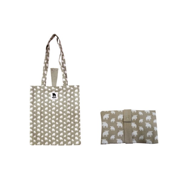 Foldable canvas bag Moz, beige