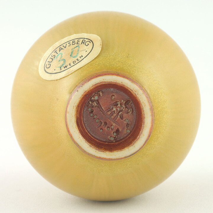 ベルント・フリーベリ  一点もの！薄黄色の花瓶 Vase（4,5cm) 1967年