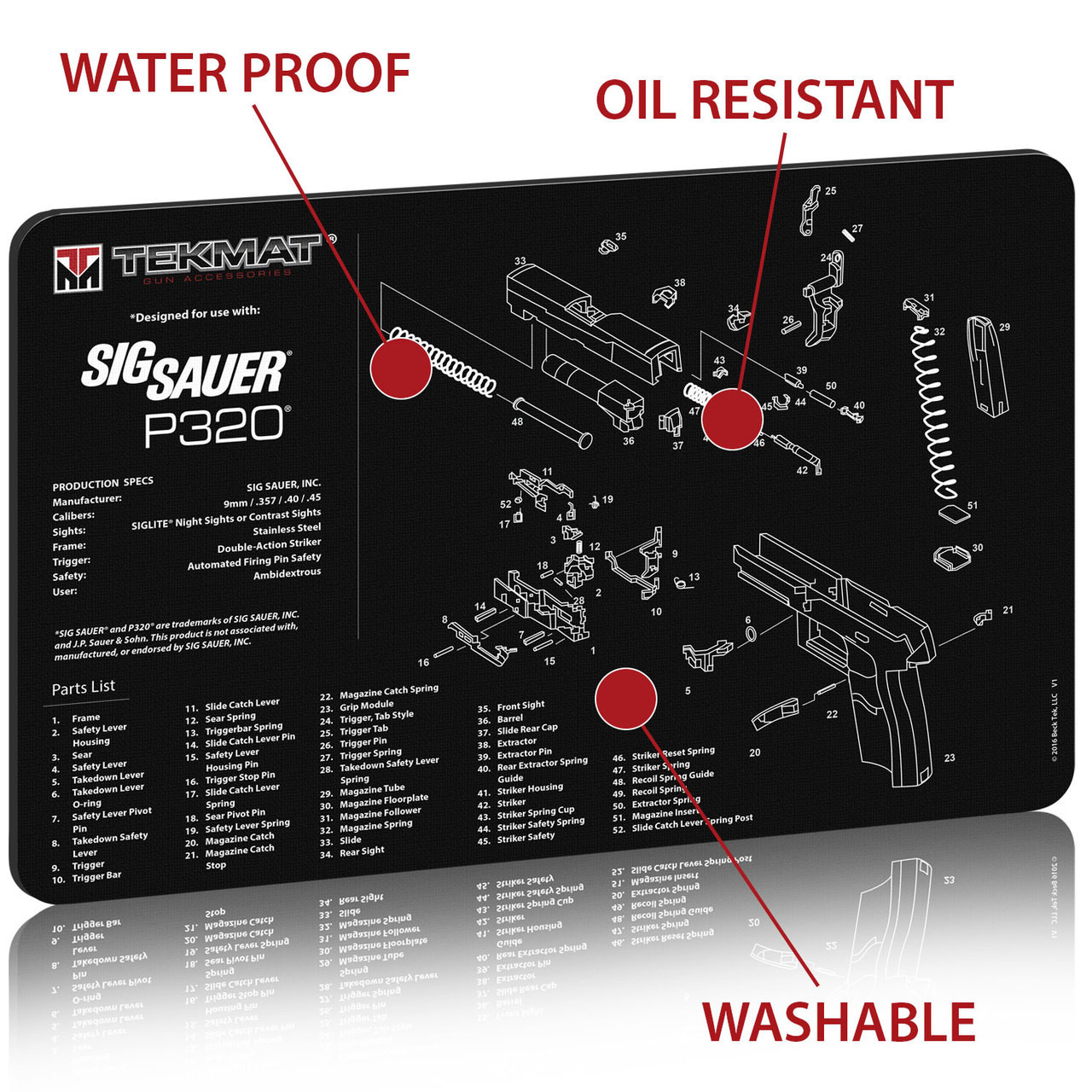TekMat Sig Sauer P320 - Gun Cleaning Mat 3