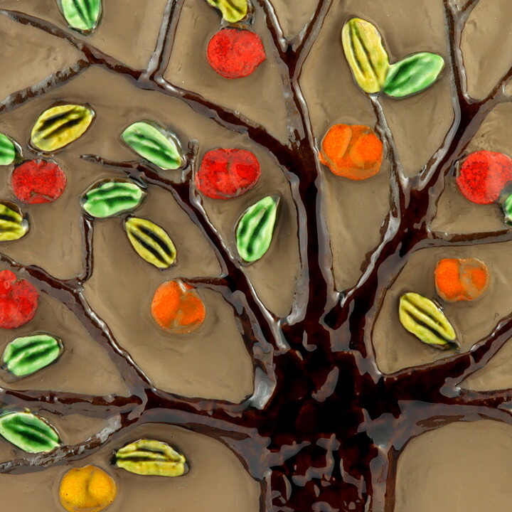 Gabi Citron-Tengborg (1972) Colorful Tree Wall Plaque 24 cm #142 (2)