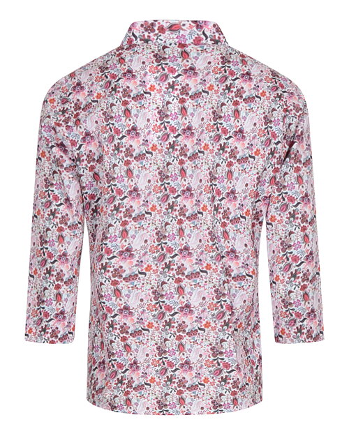 Skjorta Anni blommig rosa/vinröd - 2