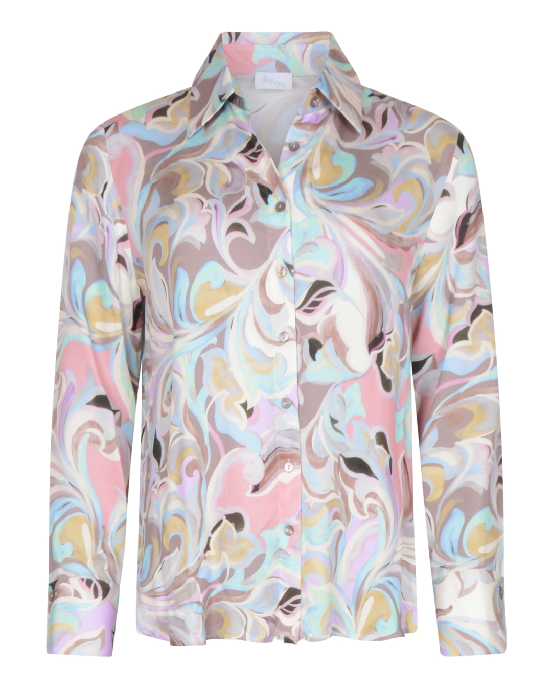Blus Aurelia lila/rosa/nougat mönstrad - 3