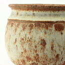 イサク・イサクソン  一点もの  白/茶色のボウル  茶碗  (12cm)  2000年代  #42