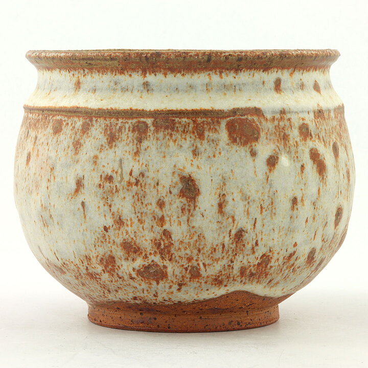 イサク・イサクソン  一点もの  白/茶色のボウル  茶碗  (12cm)  2000年代  #42