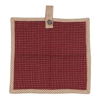 Grytlapp Rödrutig hängare med knapp lantlig stil