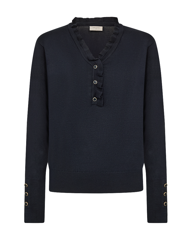 Jumper Katie V-ringad med knappar marin