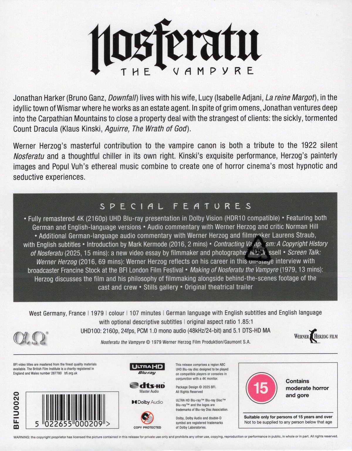 Nosferatu the Vampyre (ej svensk text) (4K Ultra HD) - 2
