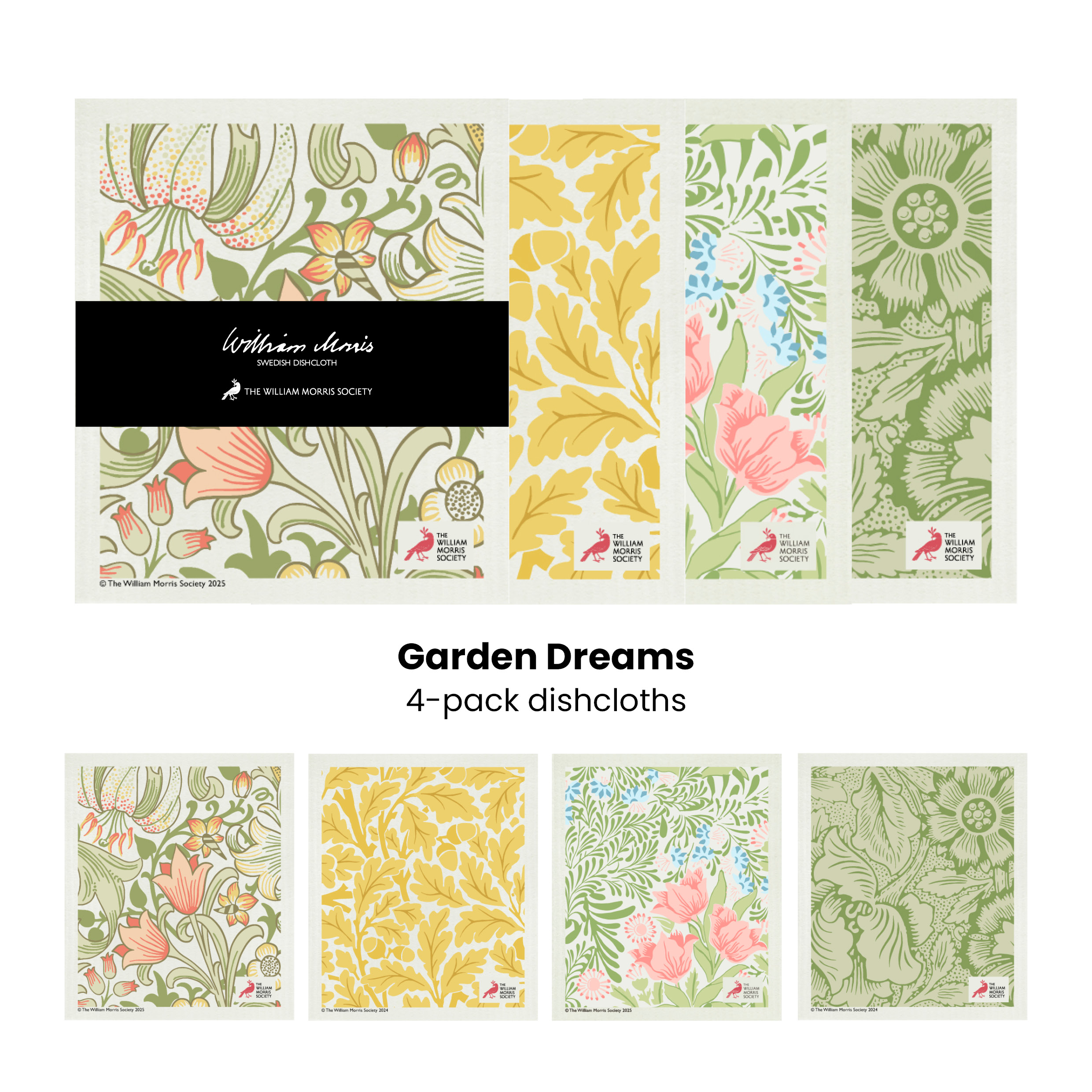 William Morris Disktrasor Garden Dreams  4-pack
