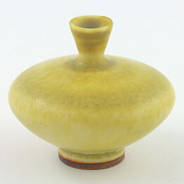 Berndt Friberg (1960s) Unique Yellow Haresfur Vase 3,5 cm