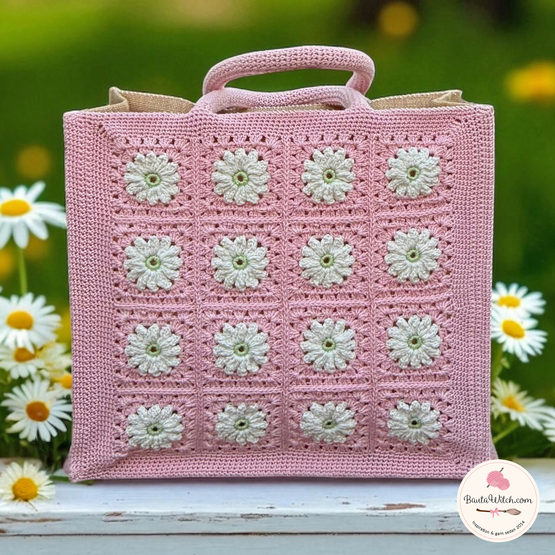 Nikolinas juteväska med blommor - 4