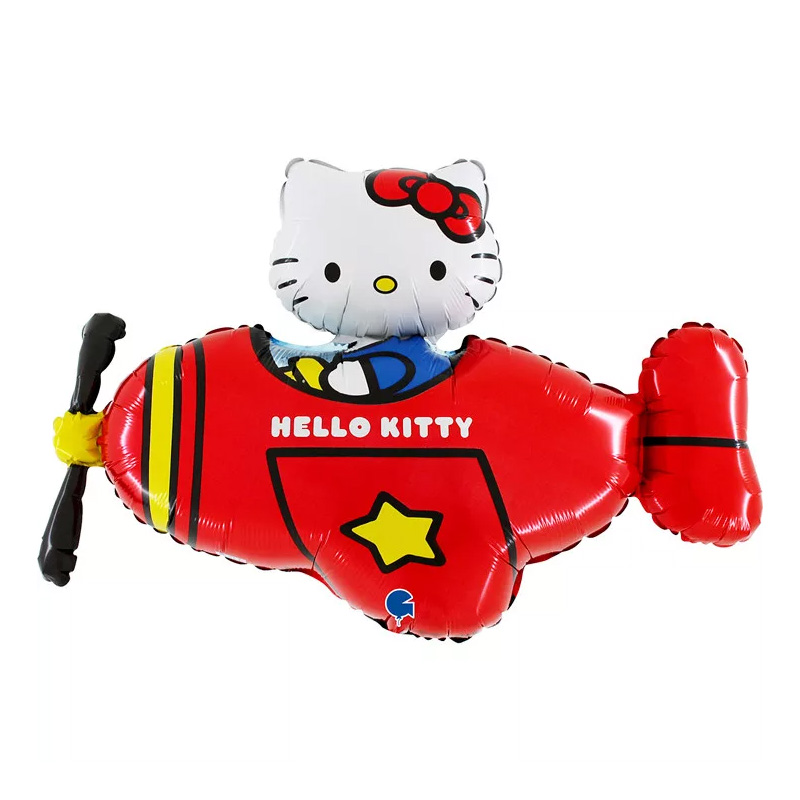 Hello Kitty Folie Ballong 76 cm - Rött Flygplan