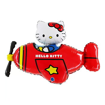 Hello Kitty Folie Ballong 76 cm - Rött Flygplan