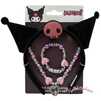 Kuromi Accessoar Set med Diadem, Halsband och Armband