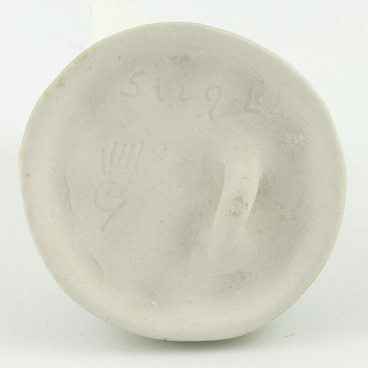 Stig Lindberg (1967) Unique Miniature Button with Green Glaze 3 cm