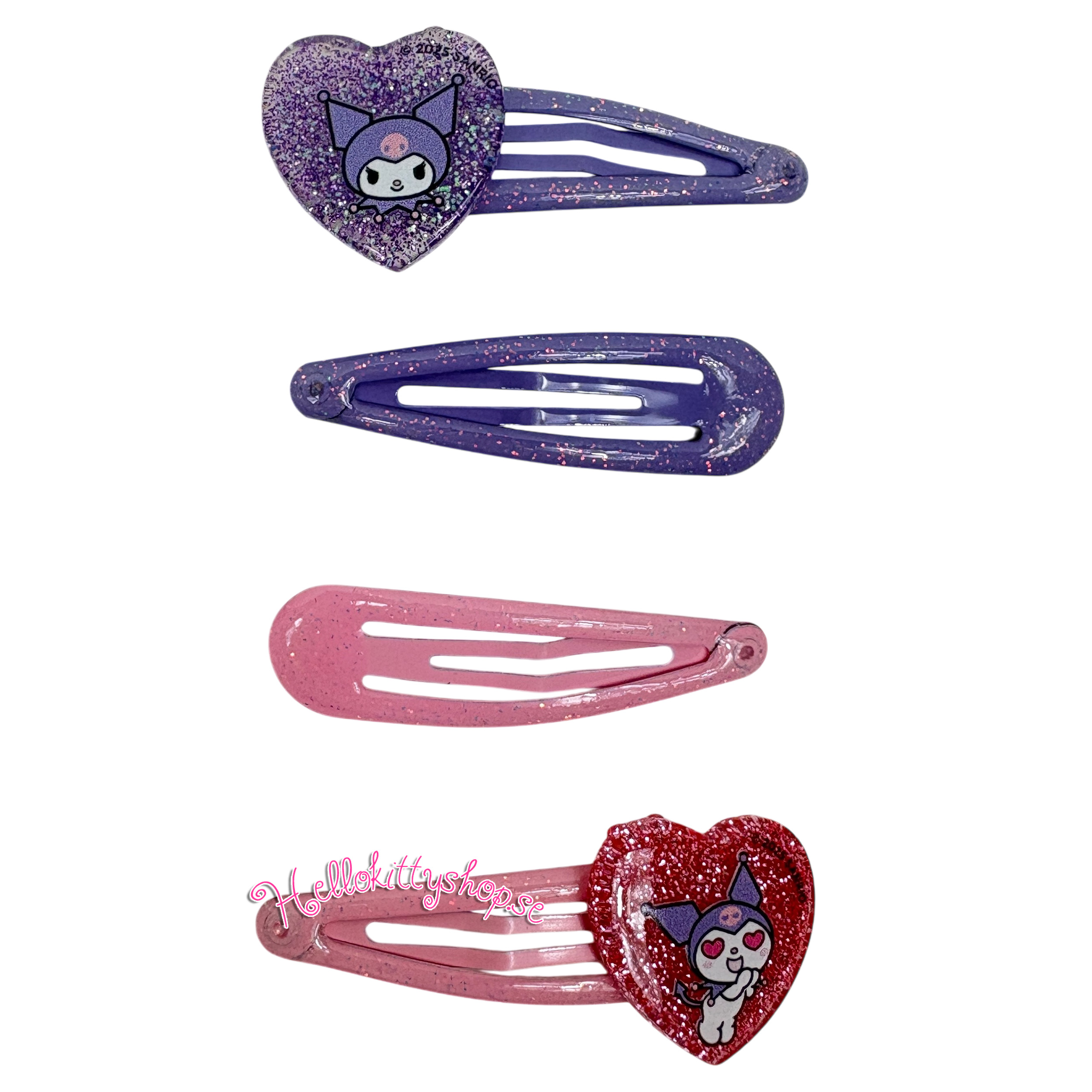 Kuromi Hår Accessoarer 11 pack - Hårspännen, Hårsnoddar, Fodral - 4