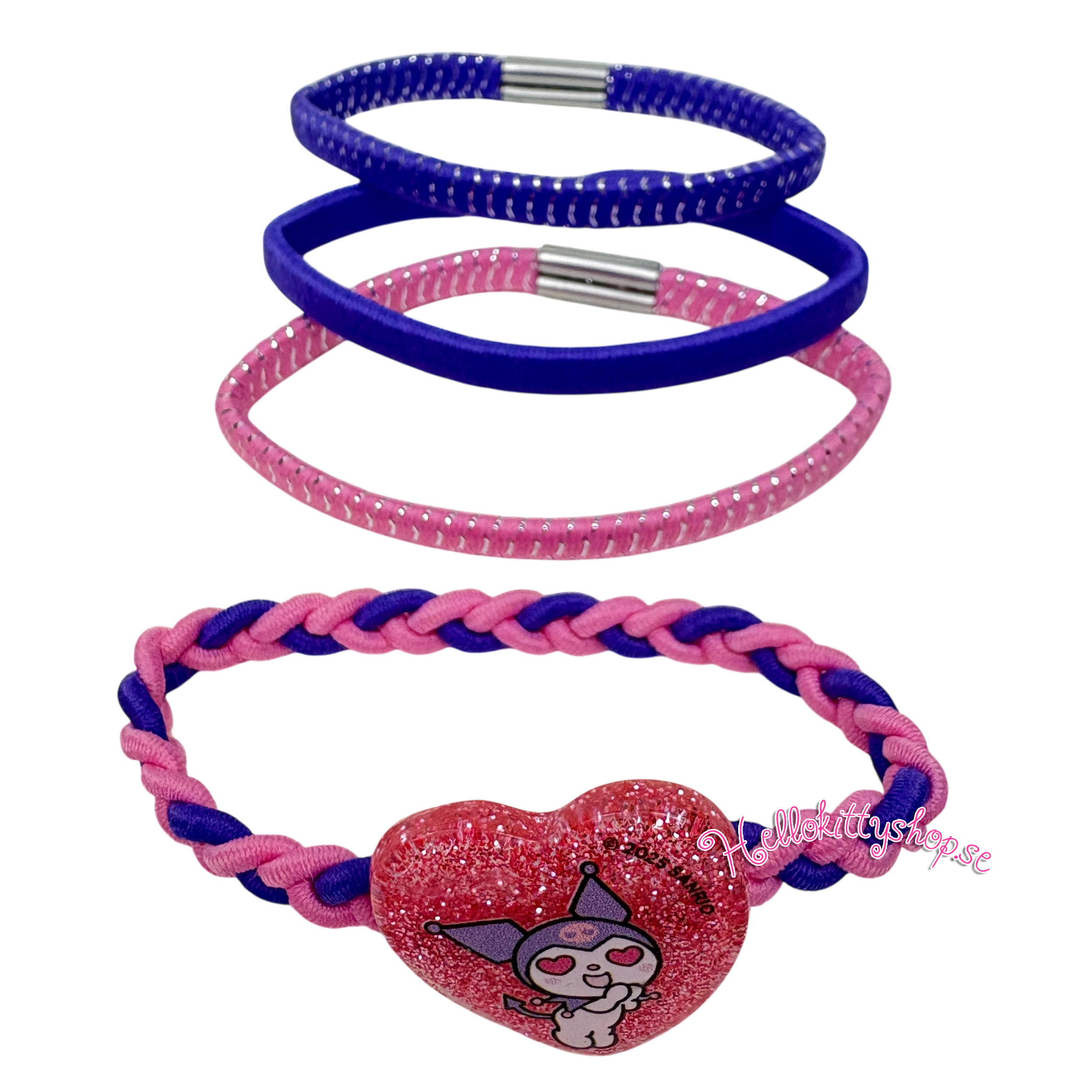 Kuromi Hår Accessoarer 11 pack - Hårspännen, Hårsnoddar, Fodral - 5
