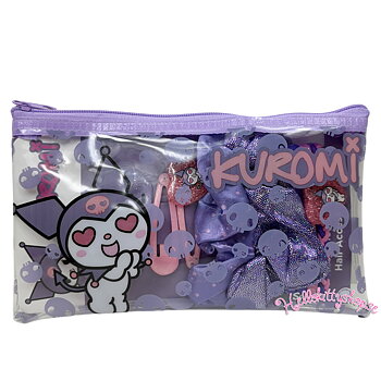 Kuromi Hår Accessoarer 11 pack - Hårspännen, Hårsnoddar, Fodral