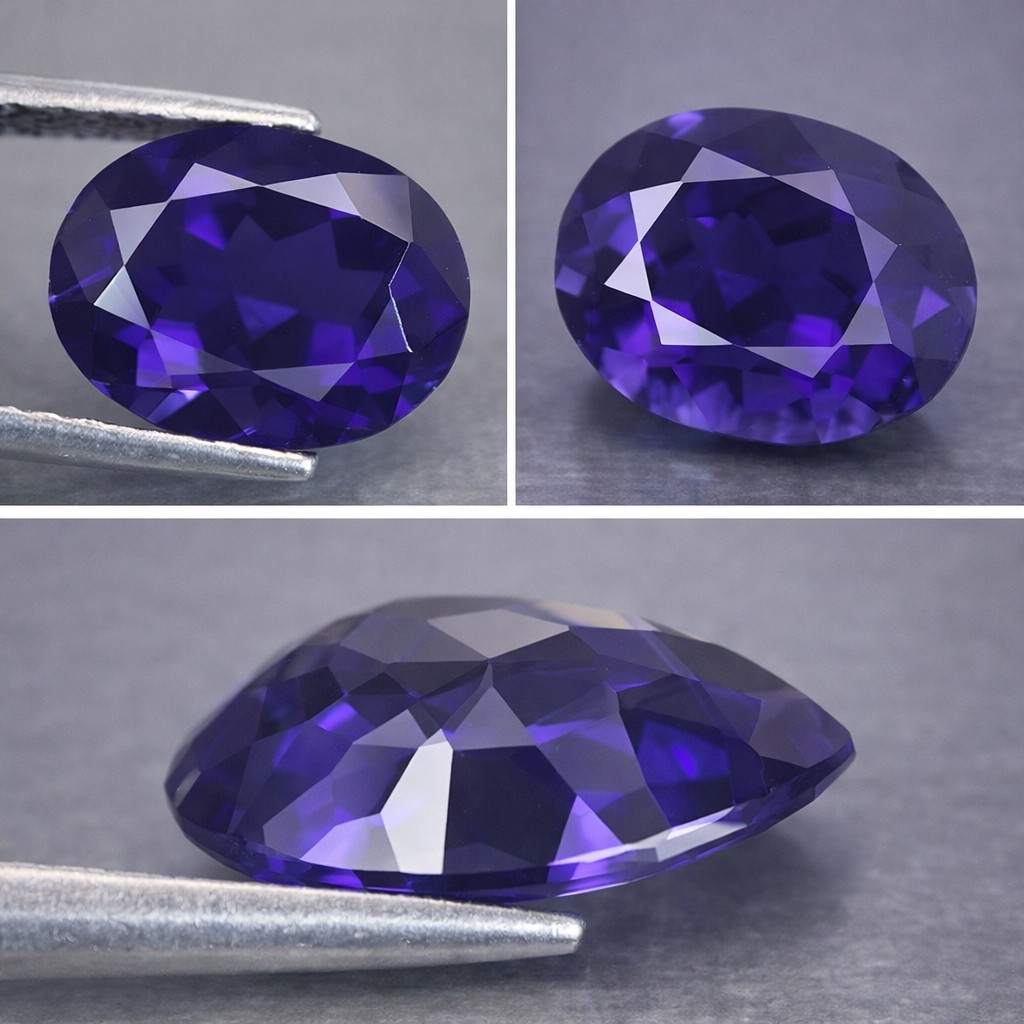 Impresionante piedra preciosa suelta de iolita natural ovalada de 10 x 8 mm de alta calidad de 2,50 ct