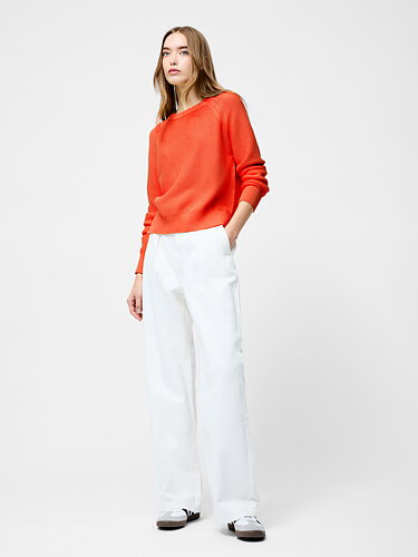 Stickad jumper Lily lång ärm orange