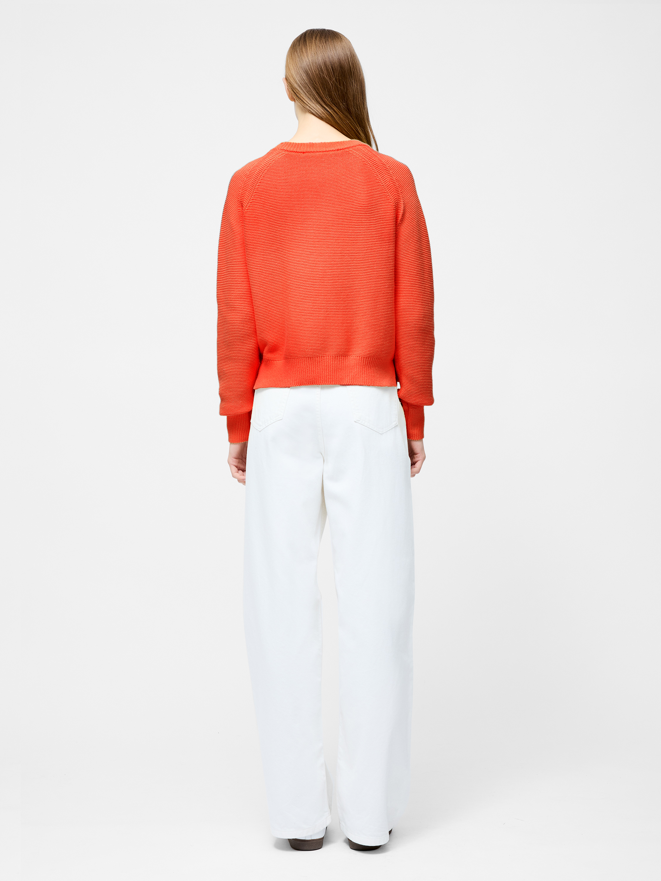 Stickad jumper Lily lång ärm orange - 2