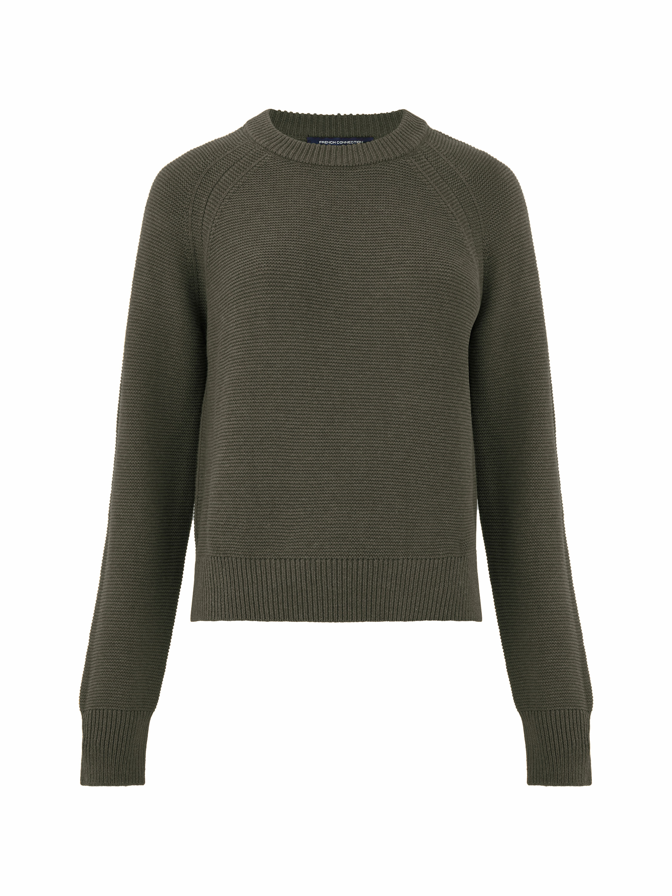 Stickad jumper Lily lång ärm khakigrön