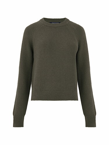 Stickad jumper Lily lång ärm khakigrön