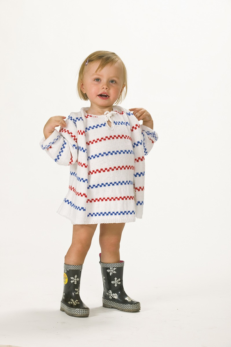 Cardigan and Dress with different Pippi stripes - 5