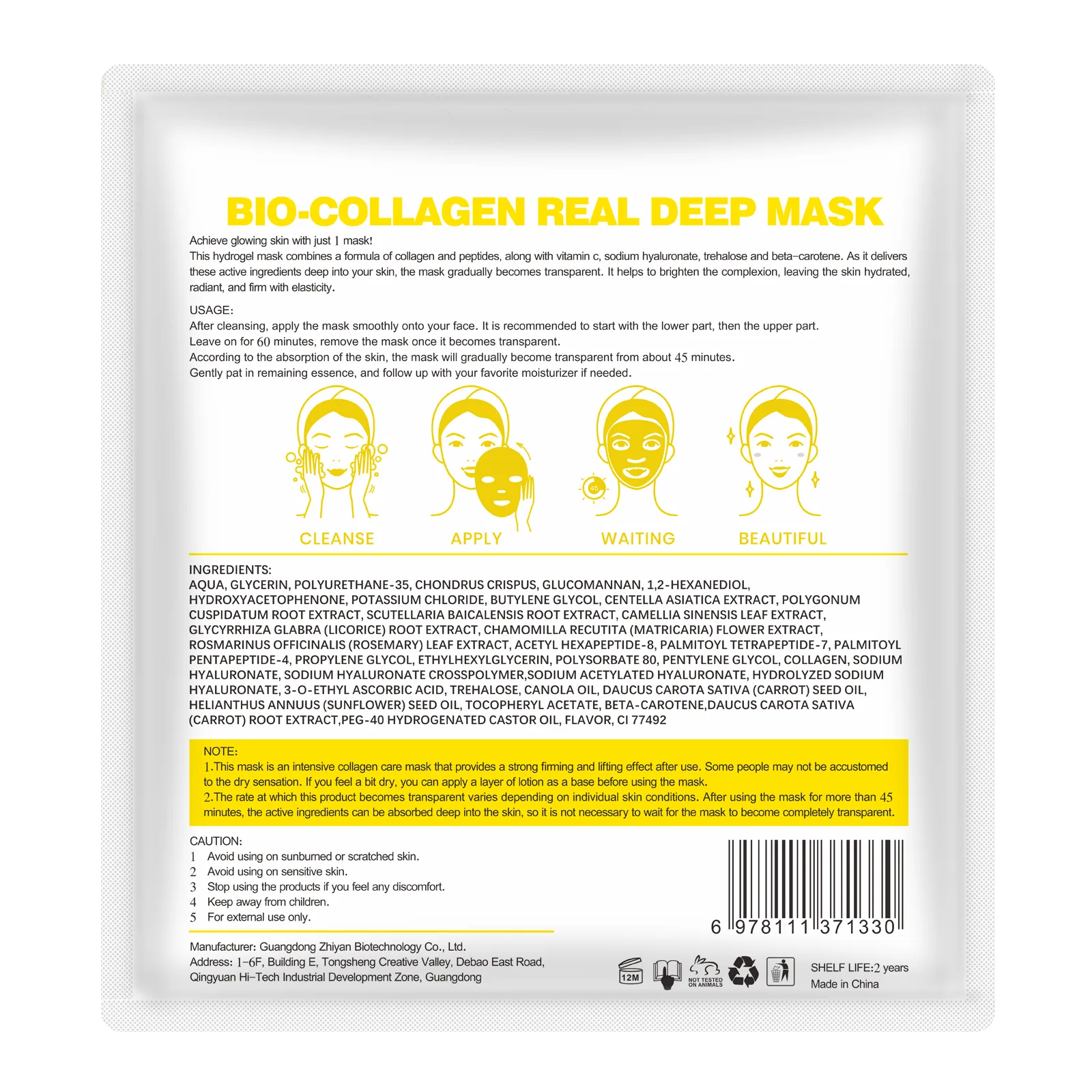 Bio-Collagen Real Deep Mask – Glødgivende & Styrkende - 2