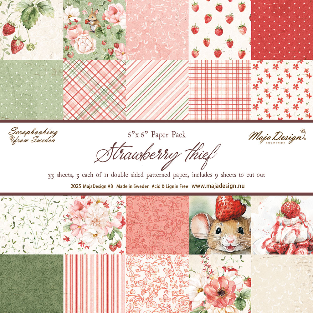 Maja Design - Paper pack 6x6 - Strawberry thief 