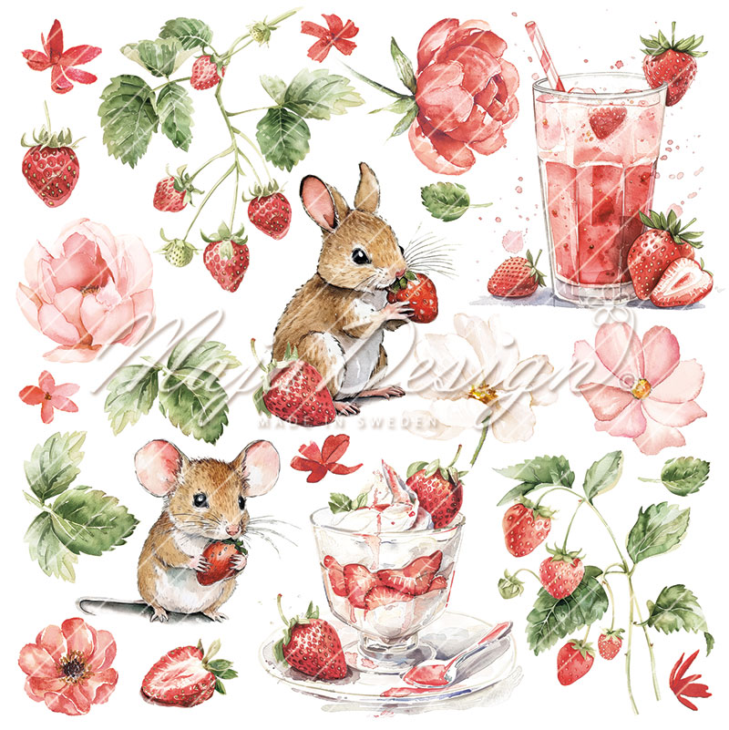 Maja Design - Paper pack 6x6 - Strawberry thief  - 2