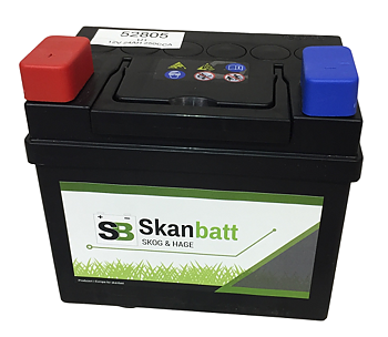 SKANBATT Gräsklipparbatteri 12V 28AH 240CCA (186x130x171mm) +vänster