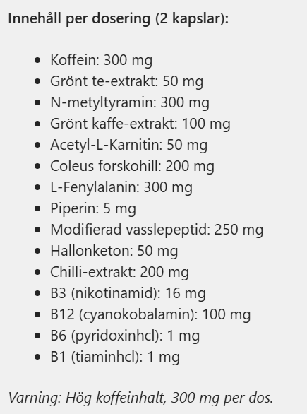 Naturliga ingredienser i Super Shred för ökad fettförbränning