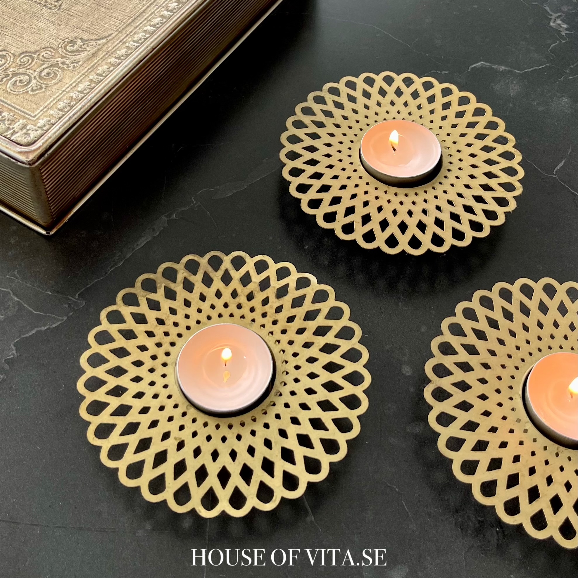 Ljushållare Doris Mässing, 2-pack