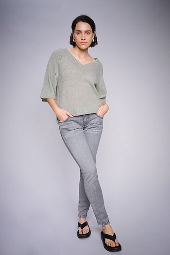MMTaci 3/4 V-neck Knit Shadow