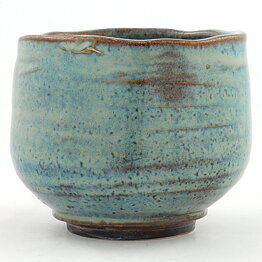 Isak Isaksson (2000s) Unique Chawan Bowl with Green Glaze 11 cm #44