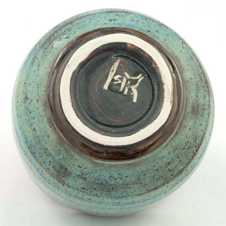 Isak Isaksson (2000s) Unique Chawan Bowl with Green Glaze 11 cm #44