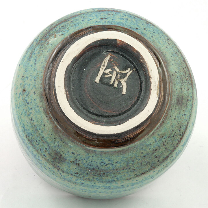 イサク・イサクソン  一点もの  緑色のボウル  茶碗  (11cm)  2000年代  #44