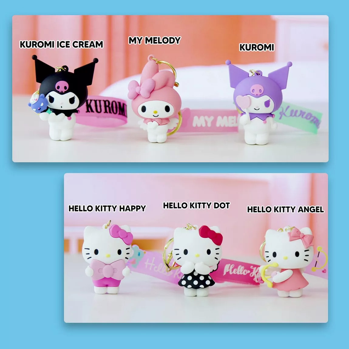 Hello Kitty and Friends 3D nyckelring/bag charm med silikonband - Badtz Maru - 4