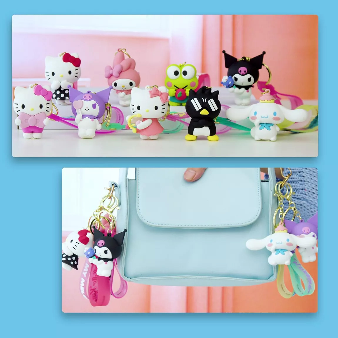 Hello Kitty and Friends 3D nyckelring/bag charm med silikonband - Badtz Maru - 6