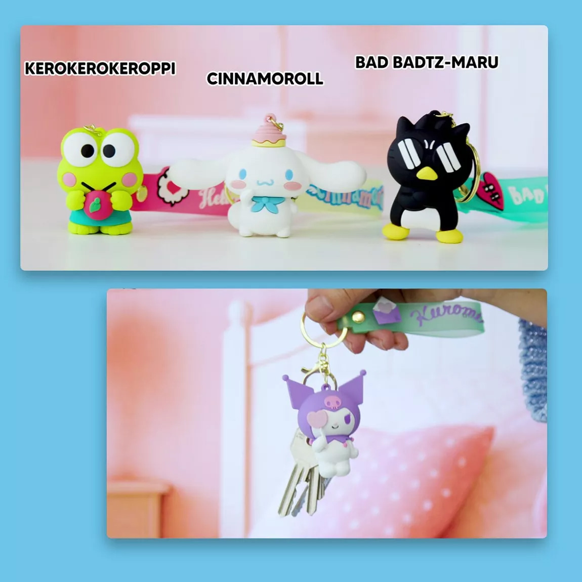 Hello Kitty and Friends 3D nyckelring/bag charm med silikonband - Badtz Maru - 5